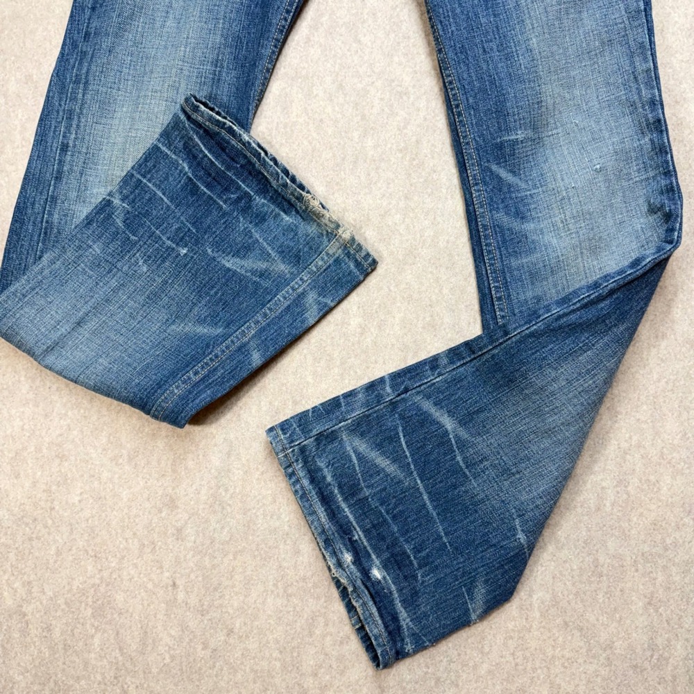 Rugby Ralph Lauren Womens Bootcut Jeans Medium Wash Blue Distressed Size 29 Y2K - Picture 7 of 11